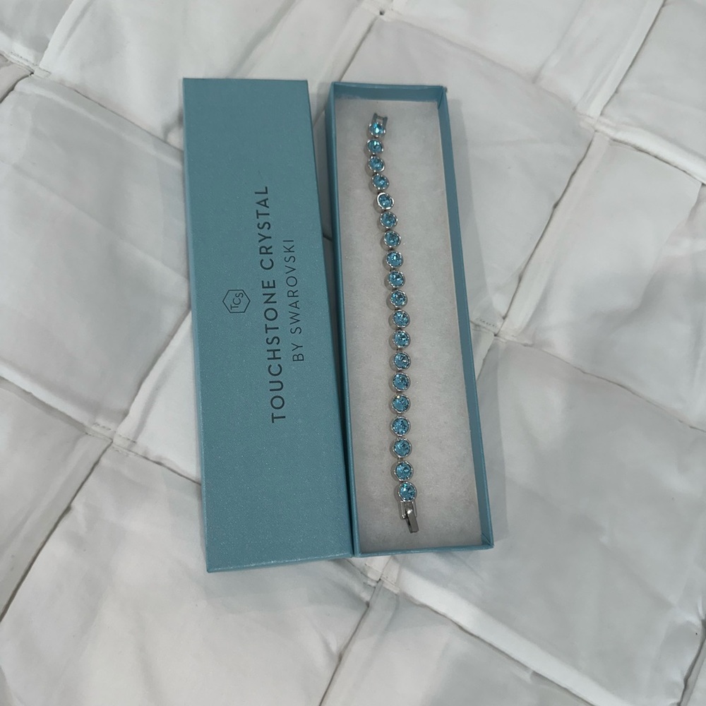 Swarovski Touchstone Crystal Blue Tennis Bracelet